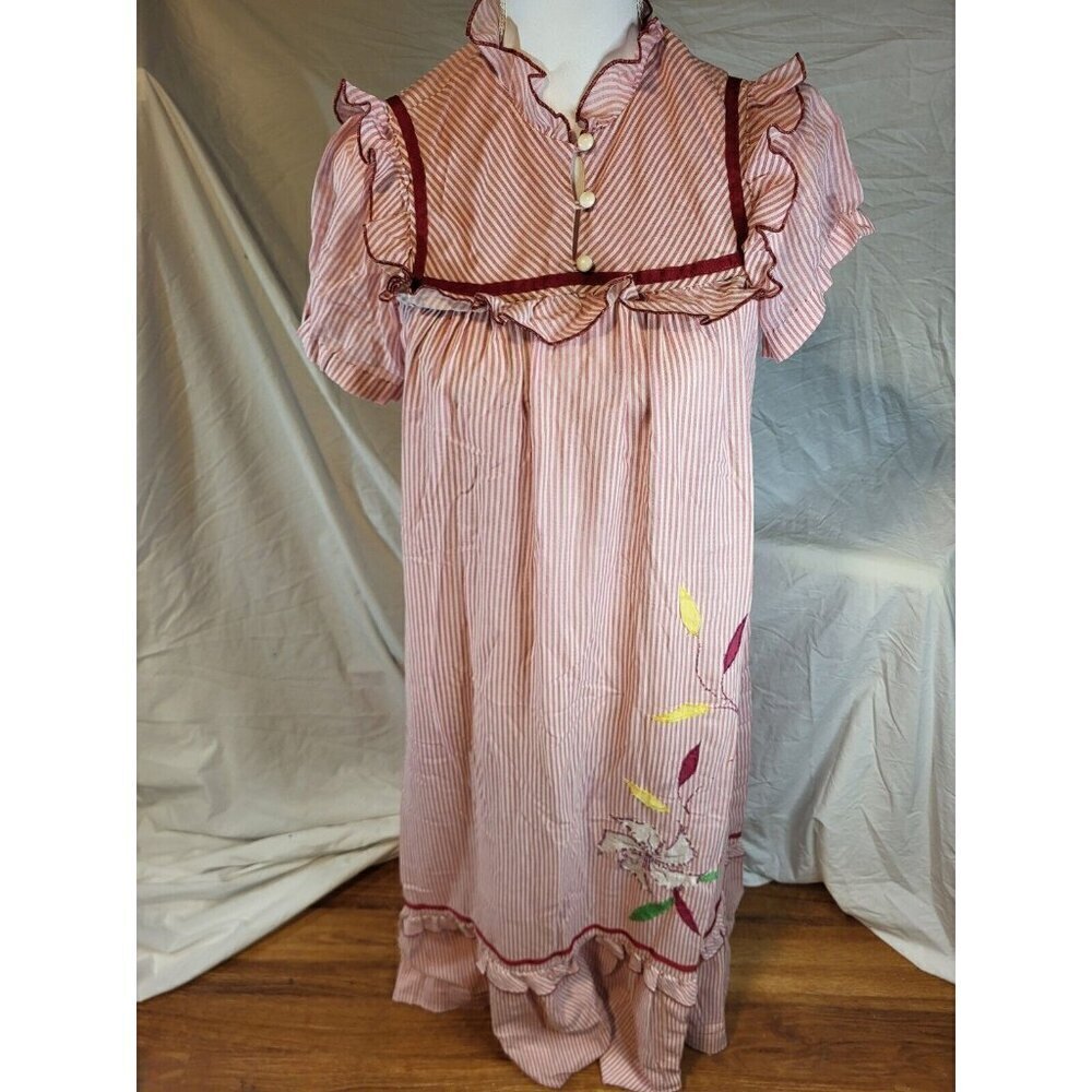 VTG  Sun Babies Liberty House Honolulu Hawaii Long Red Stripe MuuMuu  Small Size